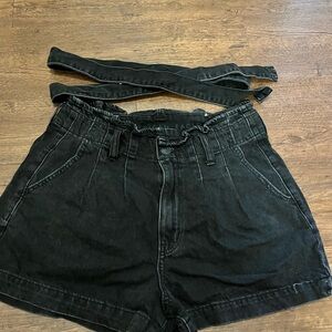 American Eagle Outfitters Black High Waist Denim Shorts